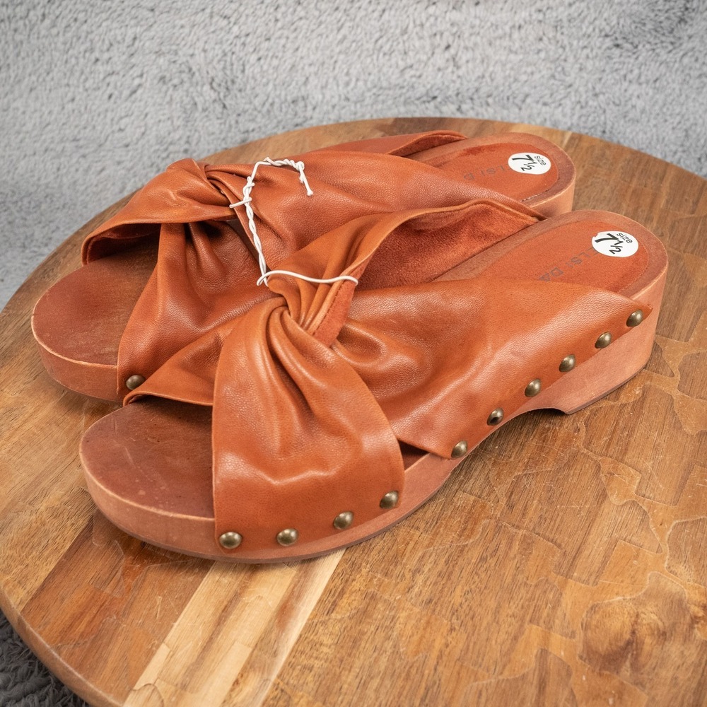 KELSI DAGGER BROOKLYN Sprinter Brown Leather Slide Sandal Size 7.5 - Picture 3 of 6